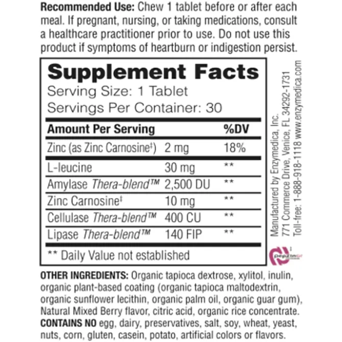 Acid Soothe Chewable Berry 30 tabs by Enzymedica