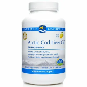 Arctic Cod Liver Oil 240EPA/360DHA 180 gels by Nordic Naturals