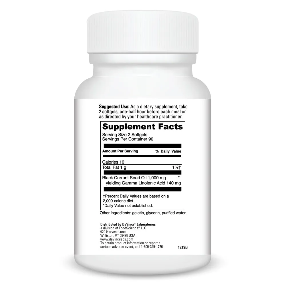 Black Currant Seed Oil 180 Softgels by Davinci Labs