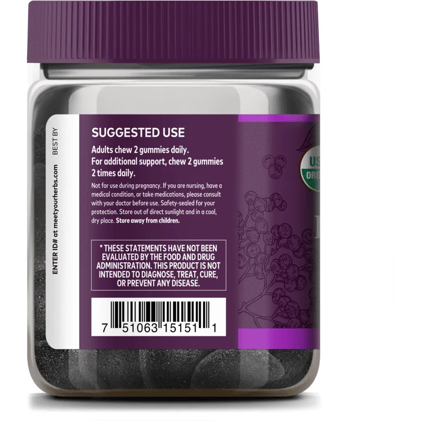 Black Elderberry Extra Strength 40 vgummies by Gaia Herbs