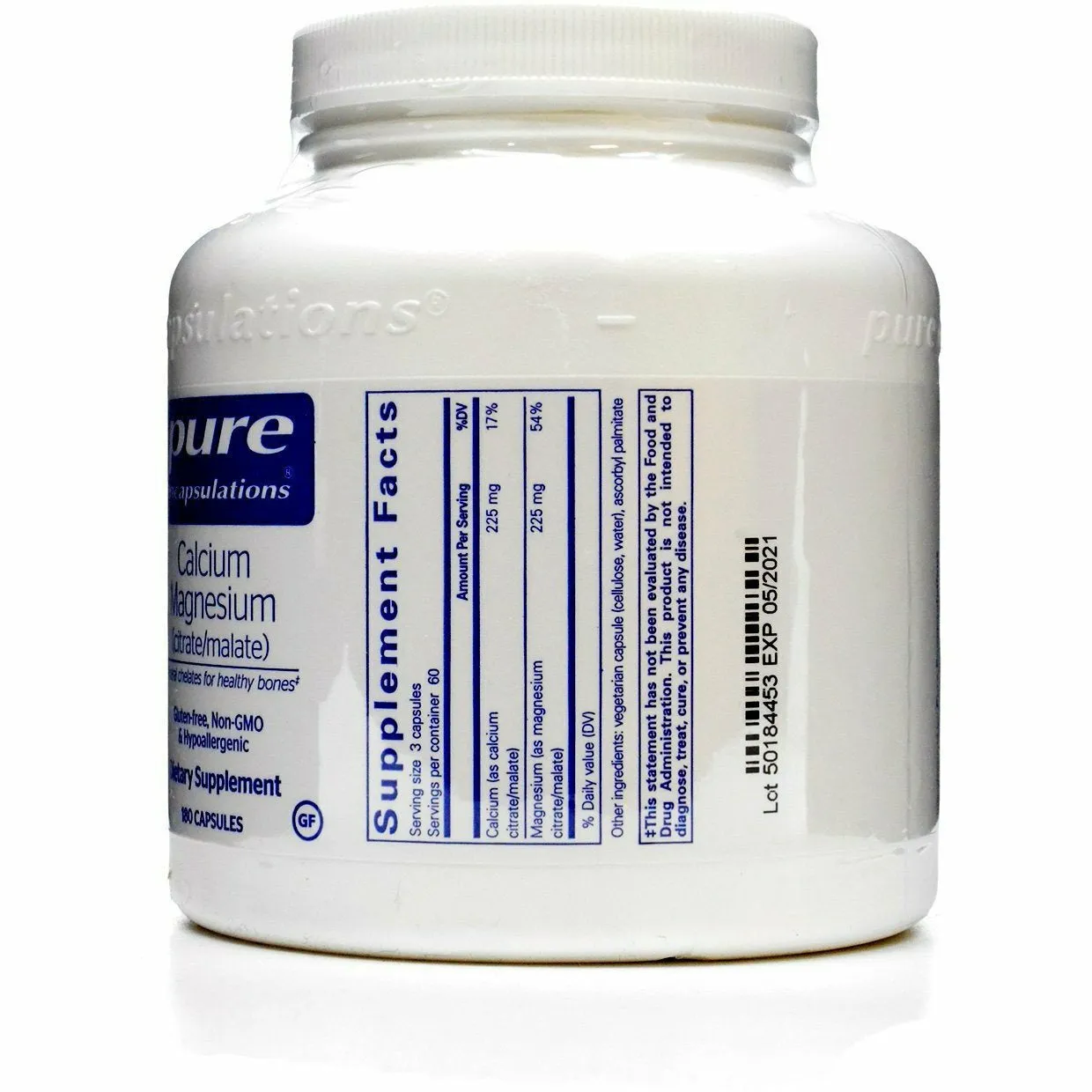 Cal/Mag Citrate Malate 180 vcaps by Pure Encapsulations