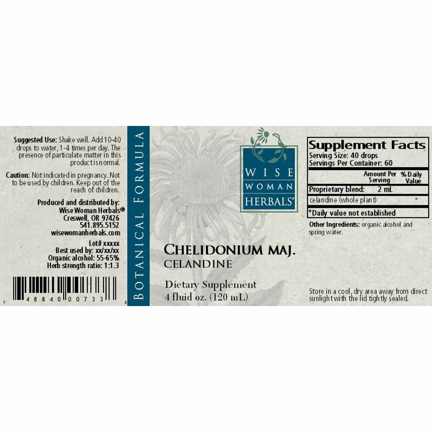Celandine (Chelidonium majus) 4 oz by Wise Woman Herbals