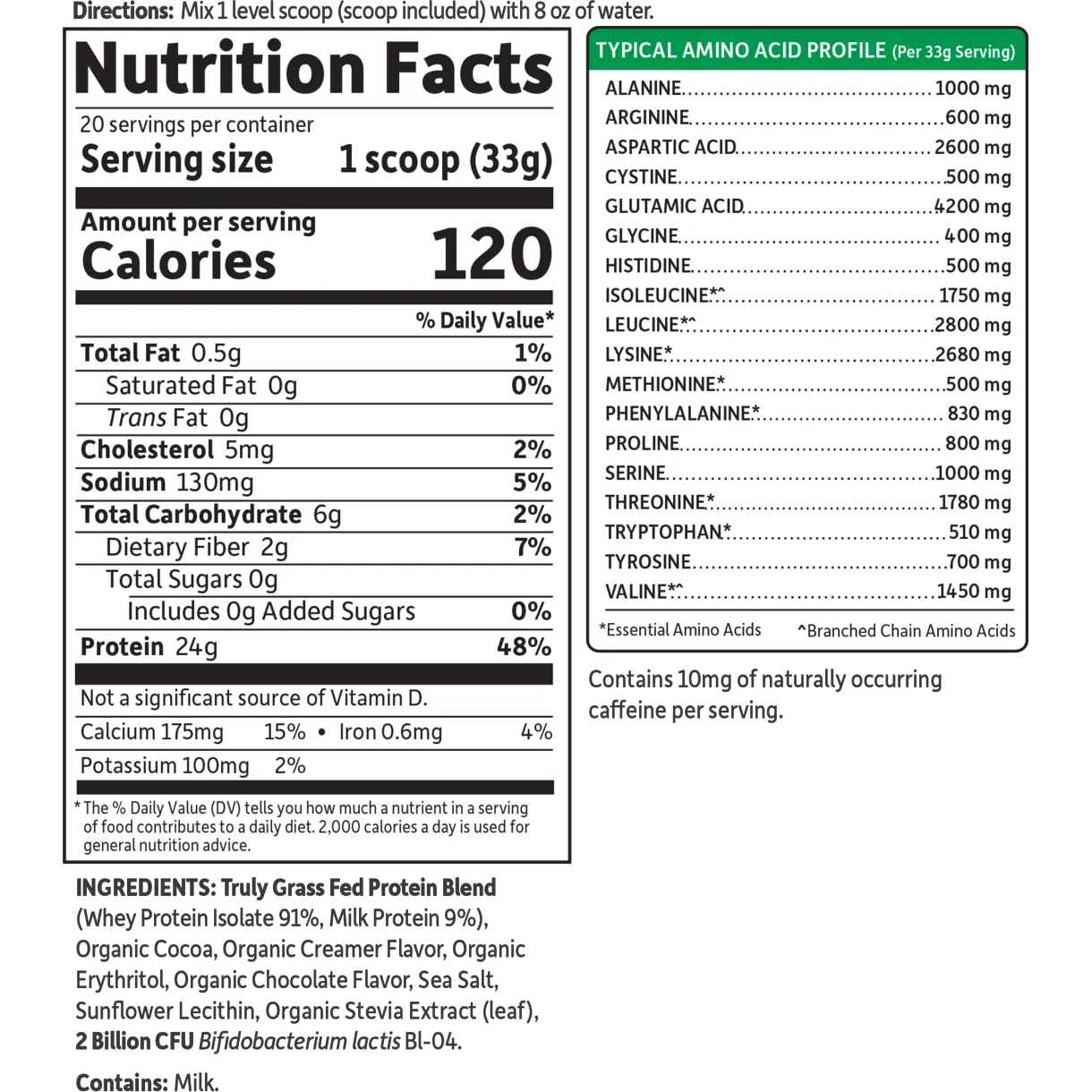 Certified Grass Fed Whey: Chocolate 23.28 oz by Garden of Life Sport