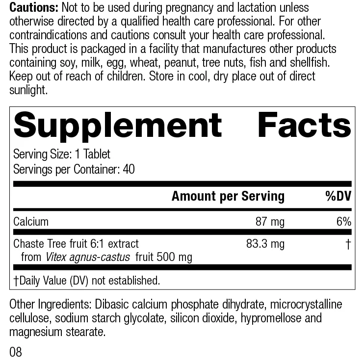 Chaste Tree. 40 Tablets