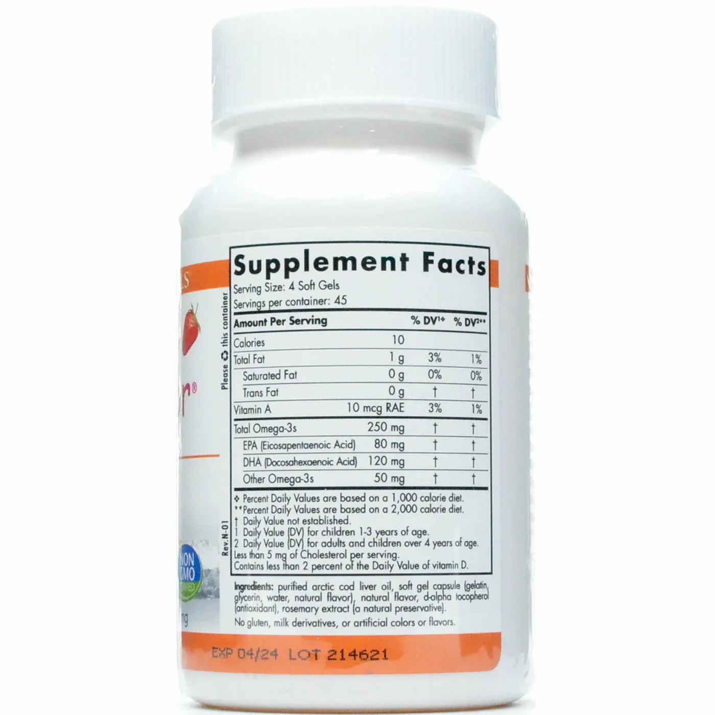 DHA Junior - Strawberry 180 gel caps by Nordic Naturals