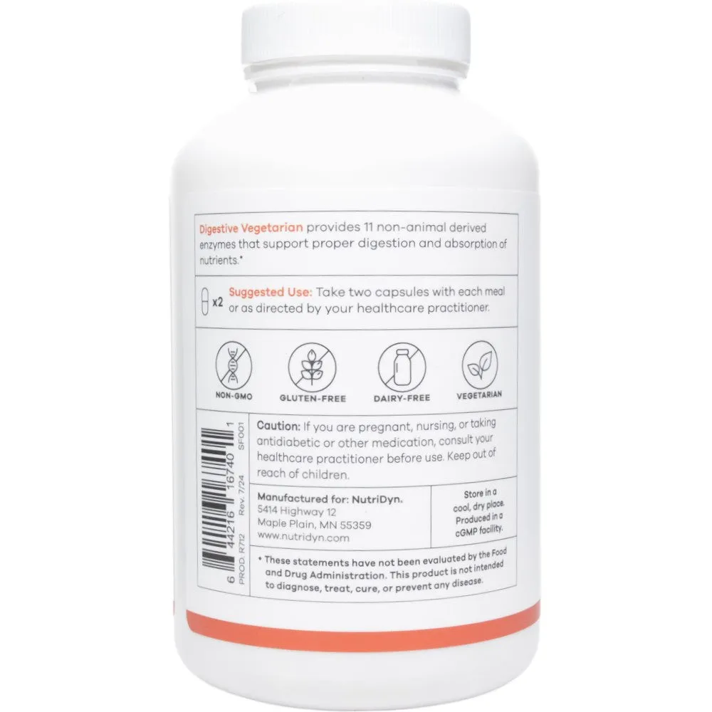 Digestive Vegetarian 180 capsules by Nutri-Dyn