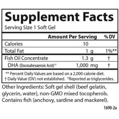 Elite DHA Gems 1000 mg 60 softgels by Carlson Labs