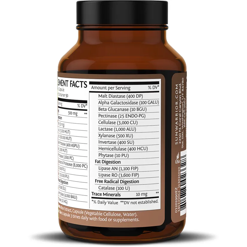 Enzorb Digestive Enzymes 90 vegcaps By Sunwarrior