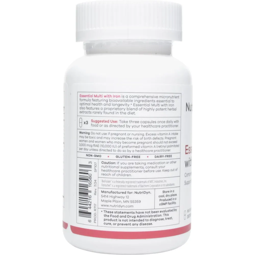 Essential Multi With Iron 90 caps by Nutri-Dyn