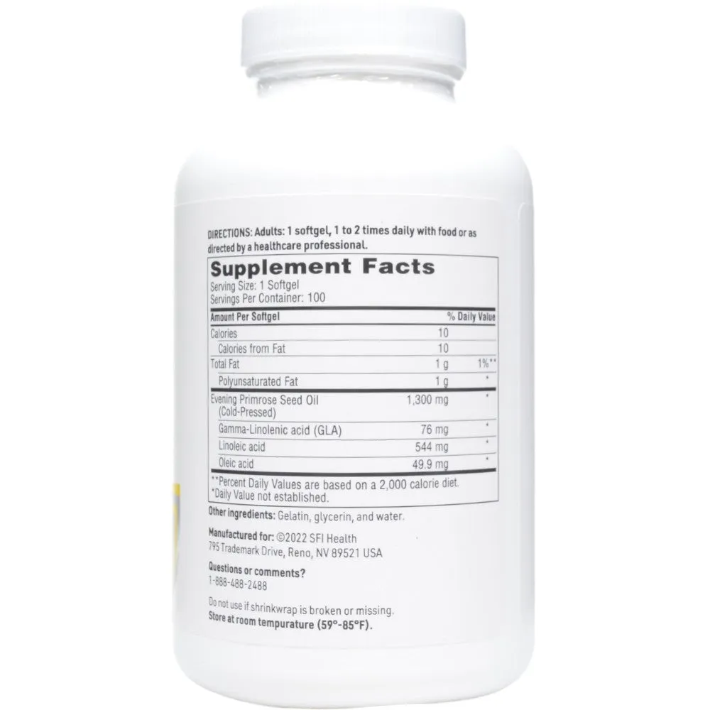 Evening Primrose Oil 100 gels By Klaire Labs/SFI Health
