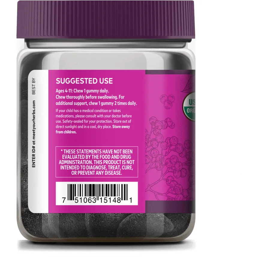 GaiaKids Everyday Elderberry 40 vegan gummies by Gaia Herbs