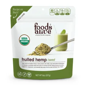 Hulled Hemp Seeds Organic 8 oz by Foods Alive