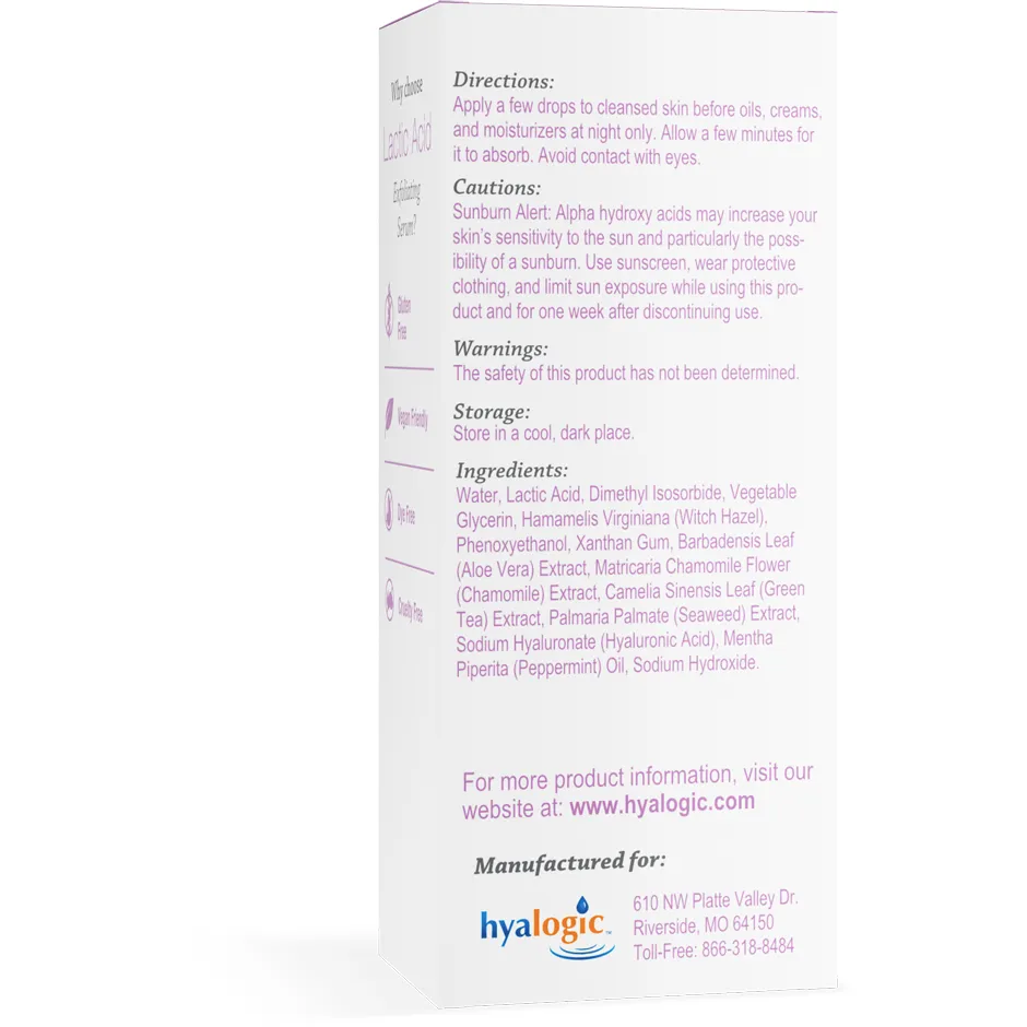 Lactic Acid Exfoliating Serum 1 fl oz by Hyalogic
