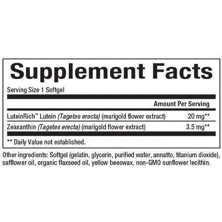 Lutein 20 mg 30 softgels By Natural Factors