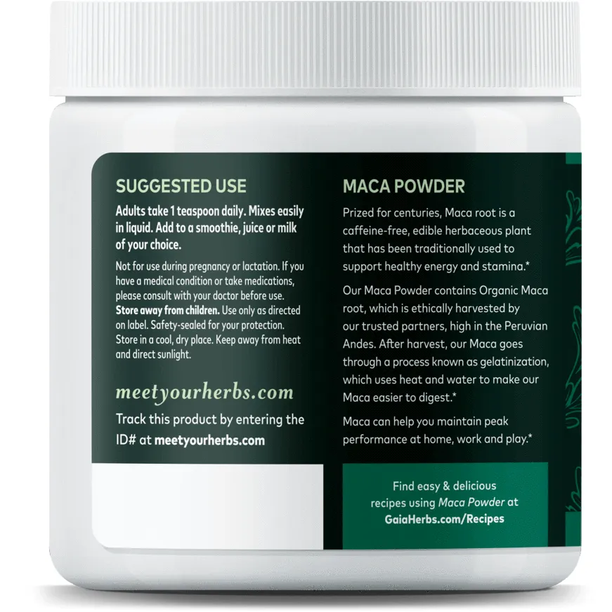 Maca Powder 8 oz (227 g) by Gaia Herbs