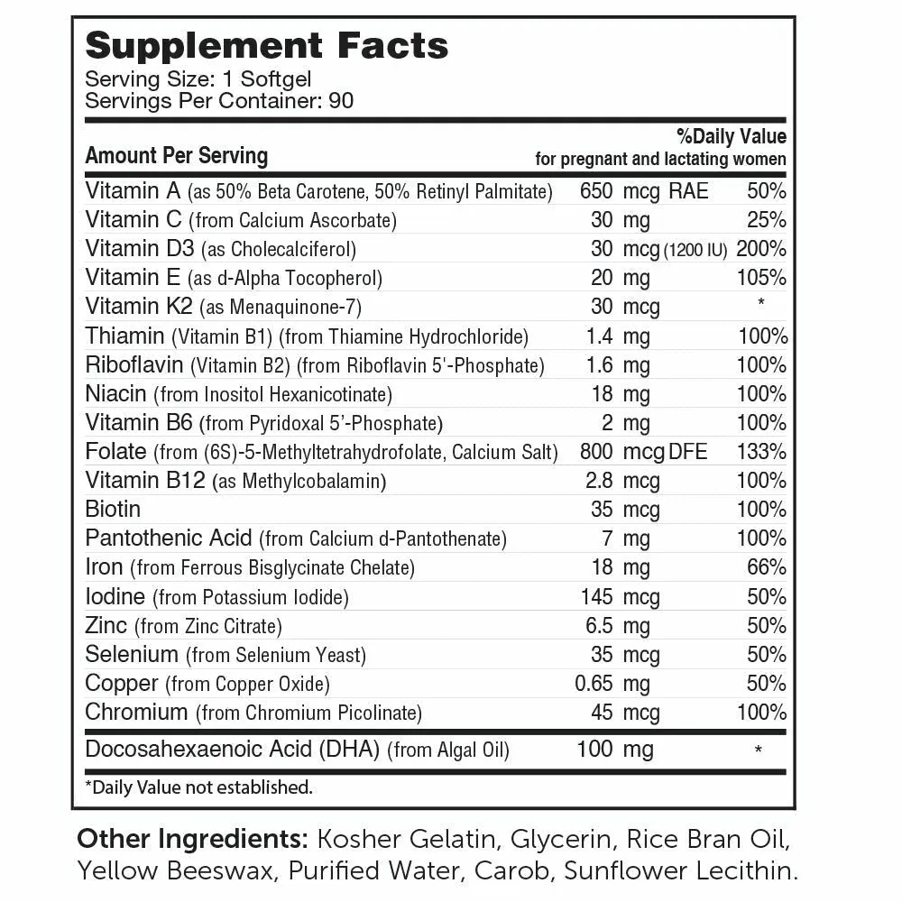 Mighty Mini Prenatal   DHA 90 softgels by Zahler