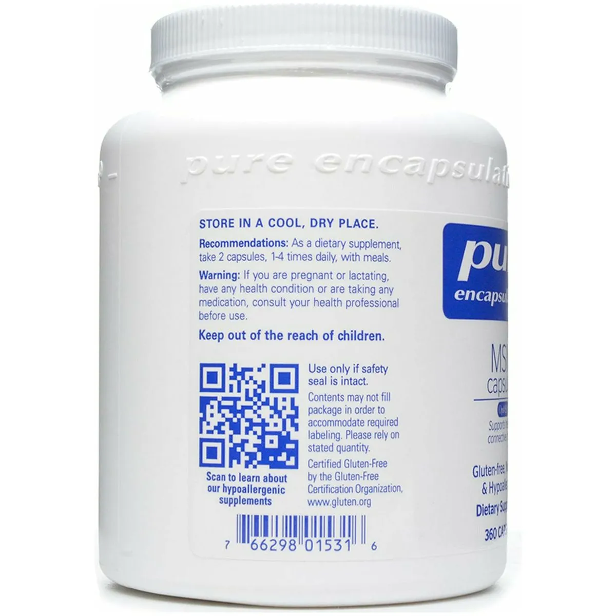 MSM Capsules 360 caps by Pure Encapsulations