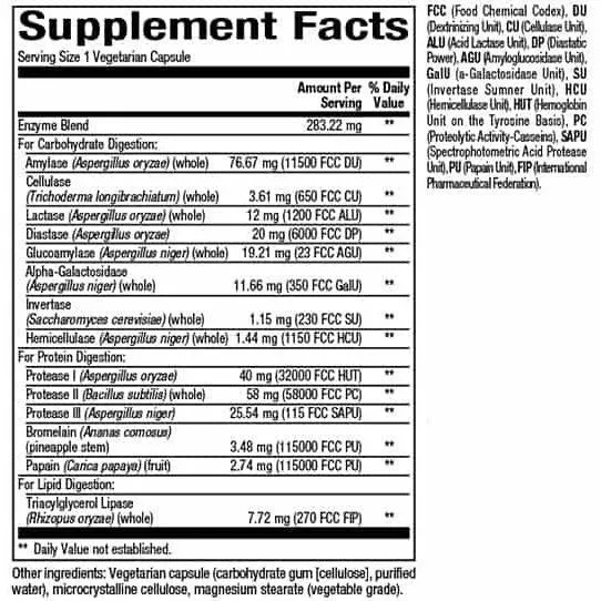 Multi Enzyme Vegetarian Form 60 vegcaps By Natural Factors
