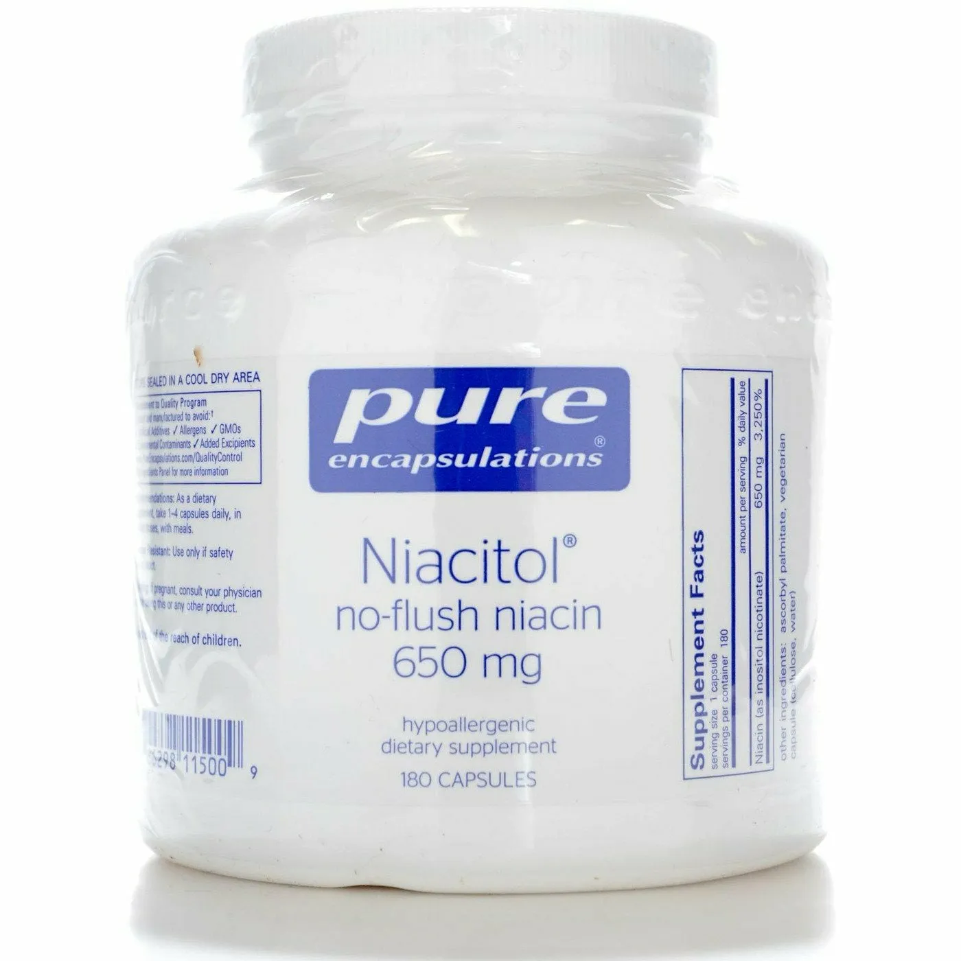 Niacitol 650 180 caps by Pure Encapsulations