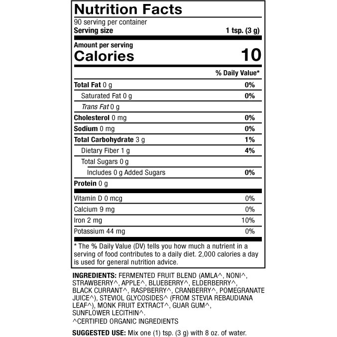 Organic Fermented Fruits Powder 9.5 oz by Dr. Mercola