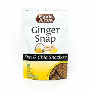 Organic Ginger Snap Snack Crackers 4 oz By Foods Alive