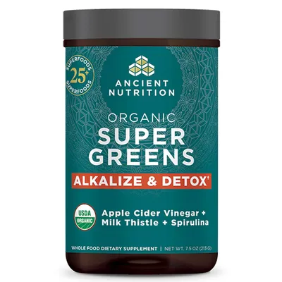 Organic SuperGreens Alkalize & Detox 213 grams by Ancient Nutrition