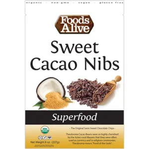 Organic Sweet Cacao Nibs 8 oz by Foods Alive