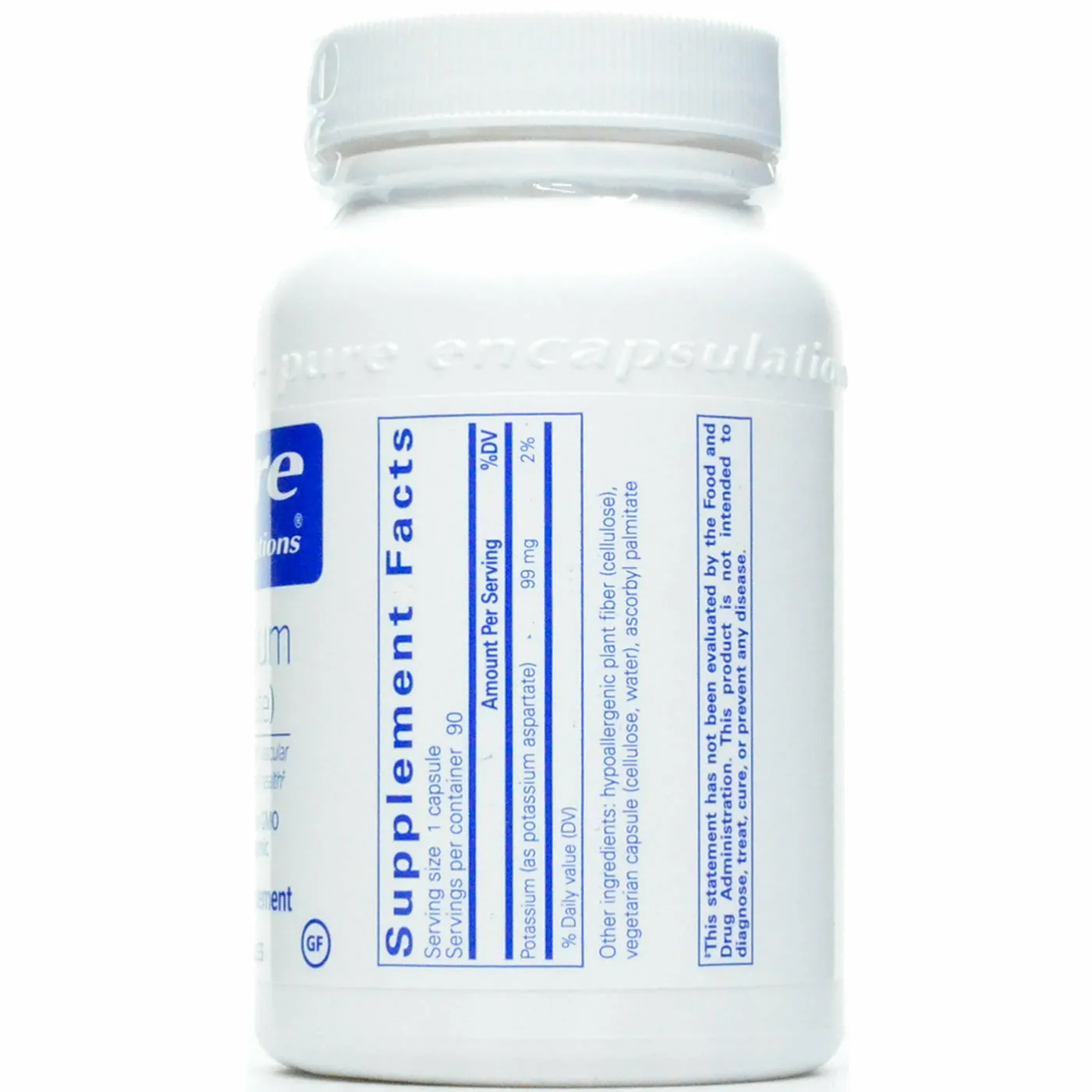 Potassium (aspartate) 90 vcaps by Pure Encapsulations