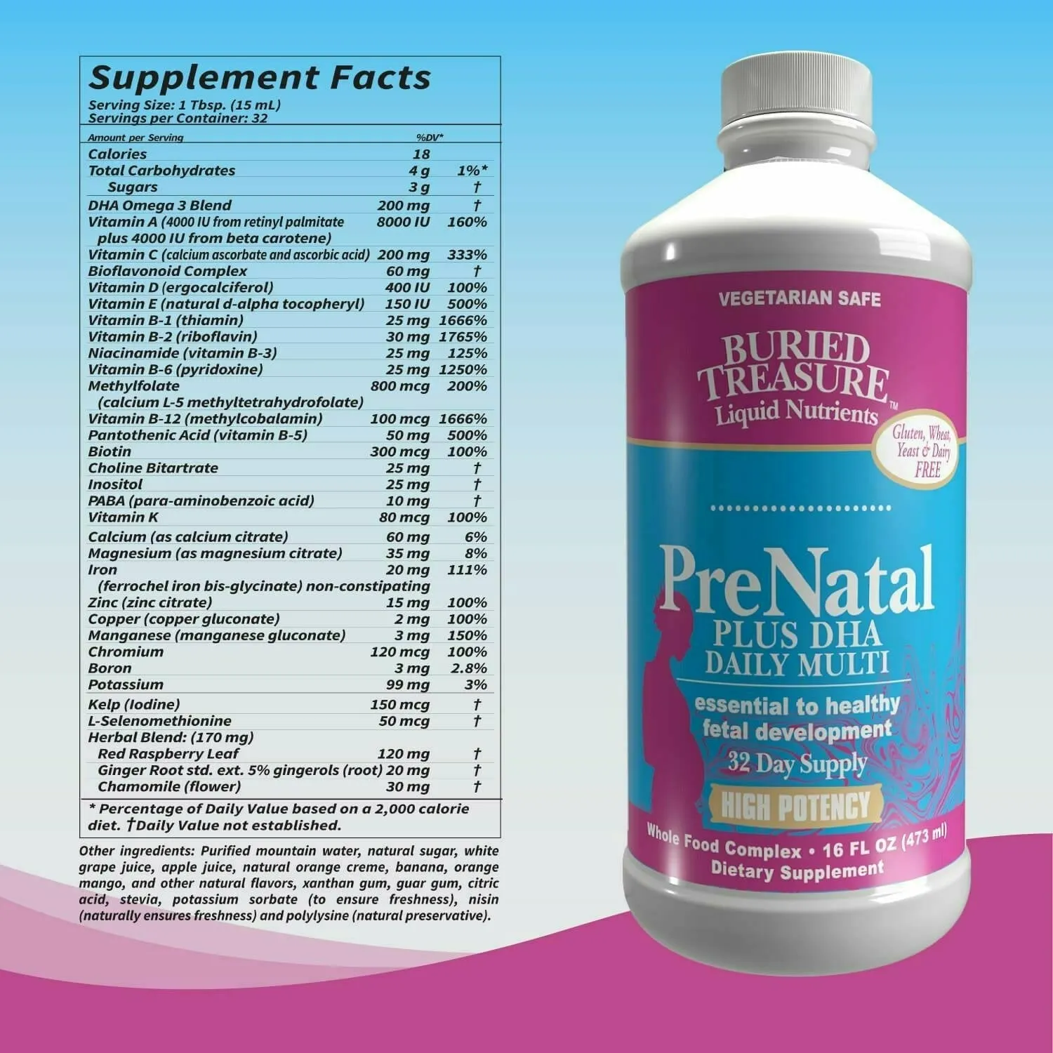 PreNatal plus DHA Complete 16 fl oz by Buried Treasure