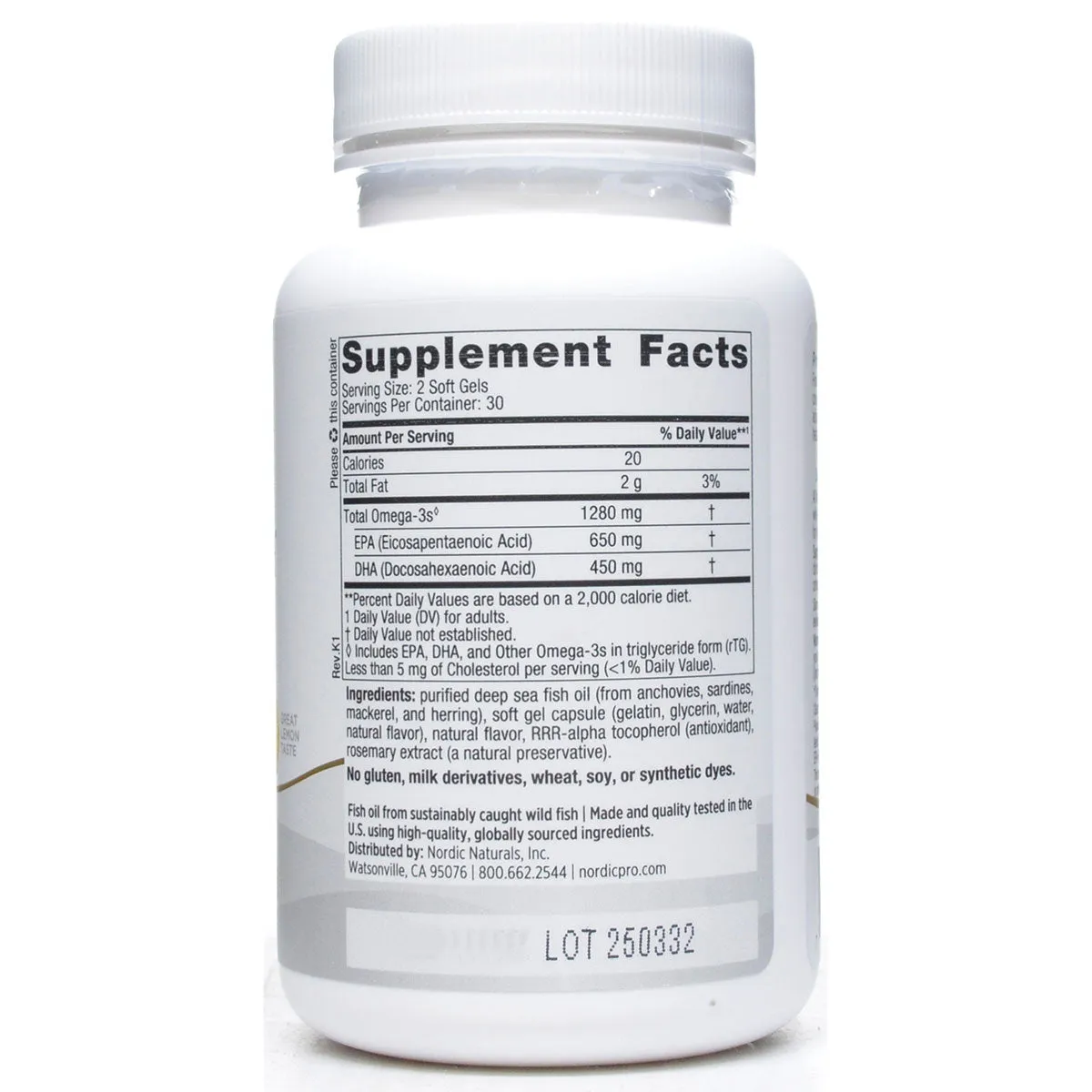 ProOmega Lemon 650 EPA/450 DHA by Nordic Naturals