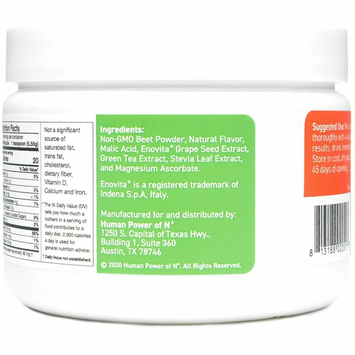 SuperBeets Energy Plus  5.3 oz (30 Servings) by HumanN
