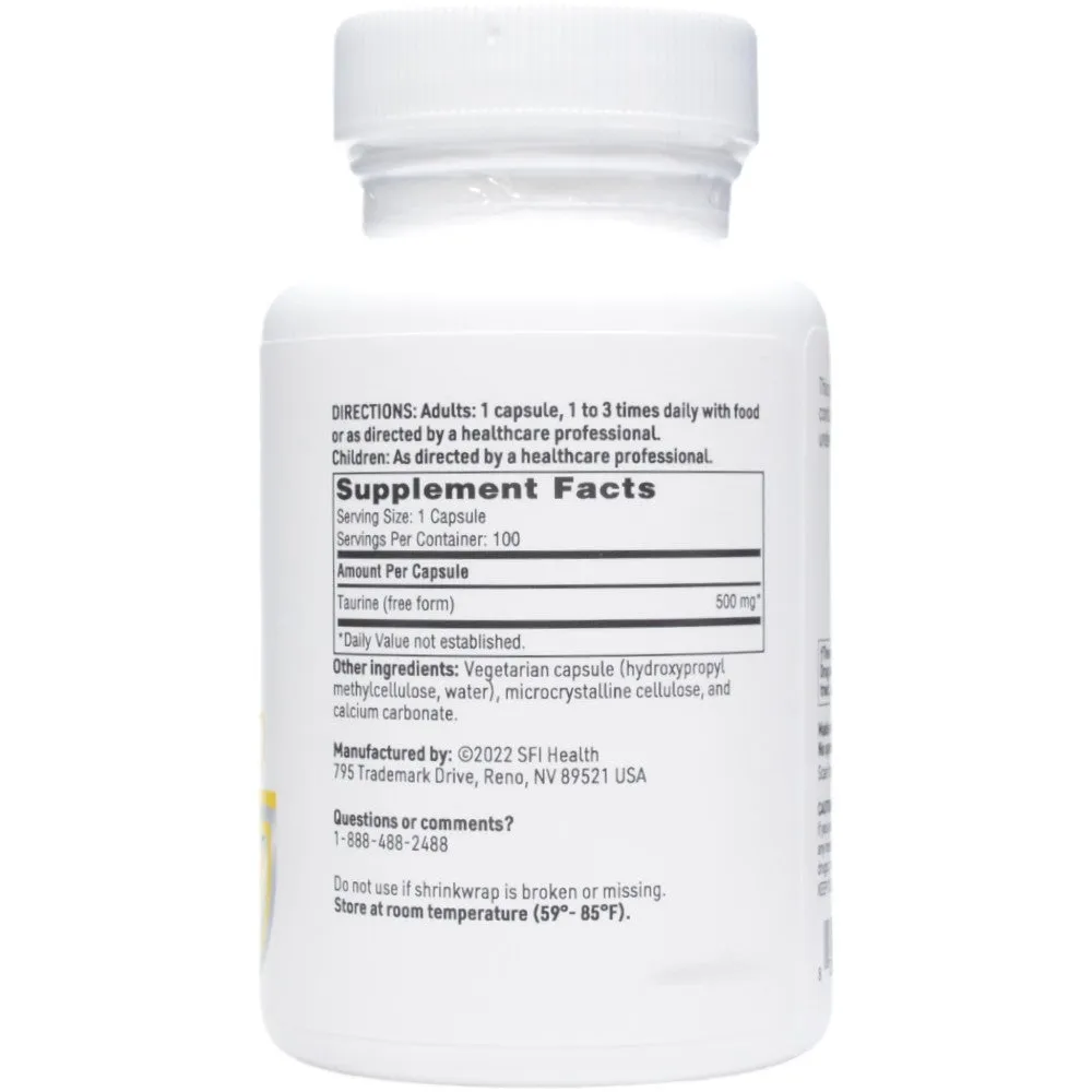 Taurine 500 mg 100 vcaps by Klaire Labs/SFI Health