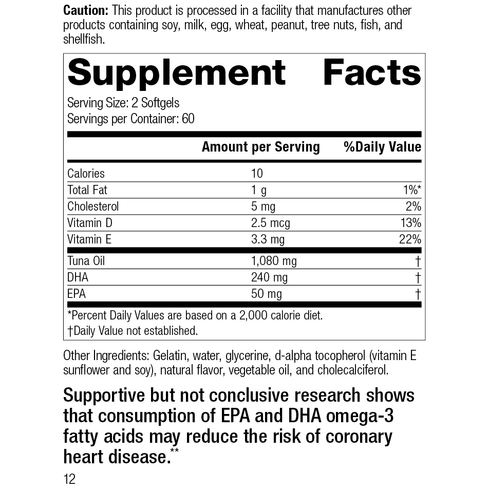 Tuna Omega-3 Chewable. 120 Softgels
