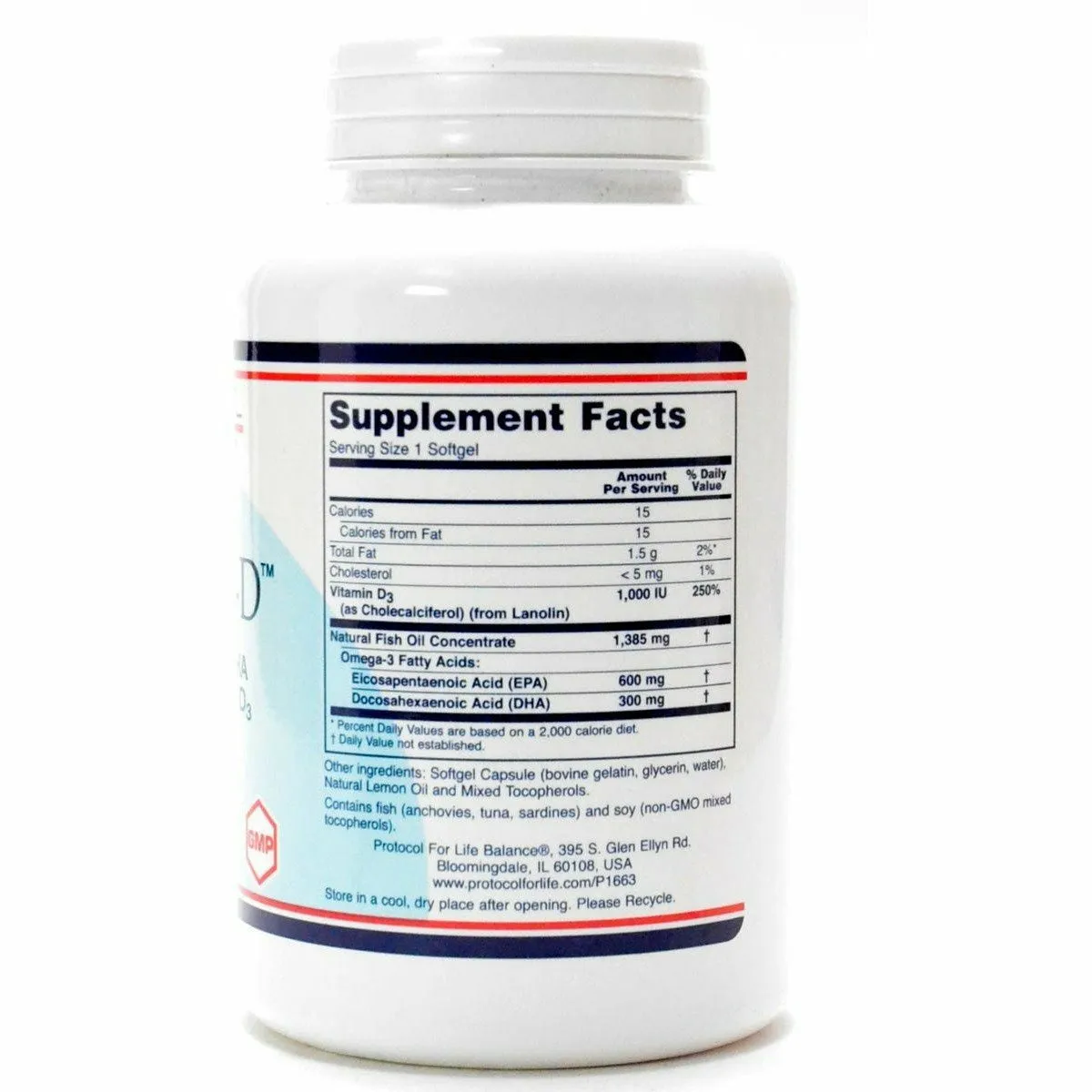 Ultra Omega 3-D 90 gels by Protocol For Life Balance