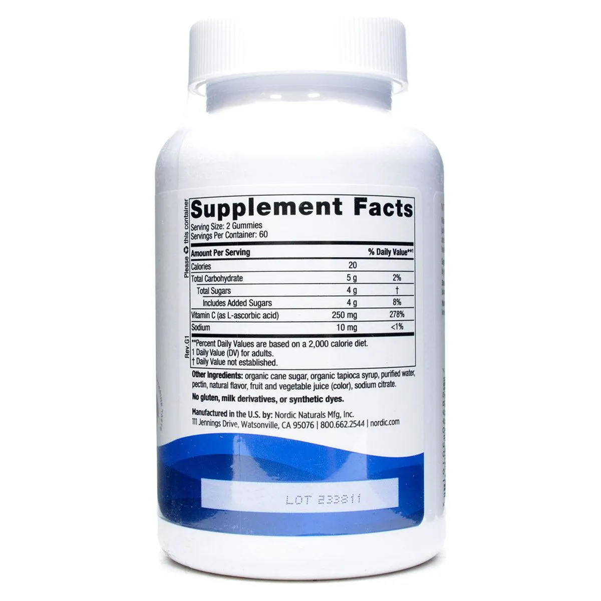 Vitamin C Gummies 250 mg By Nordic Naturals