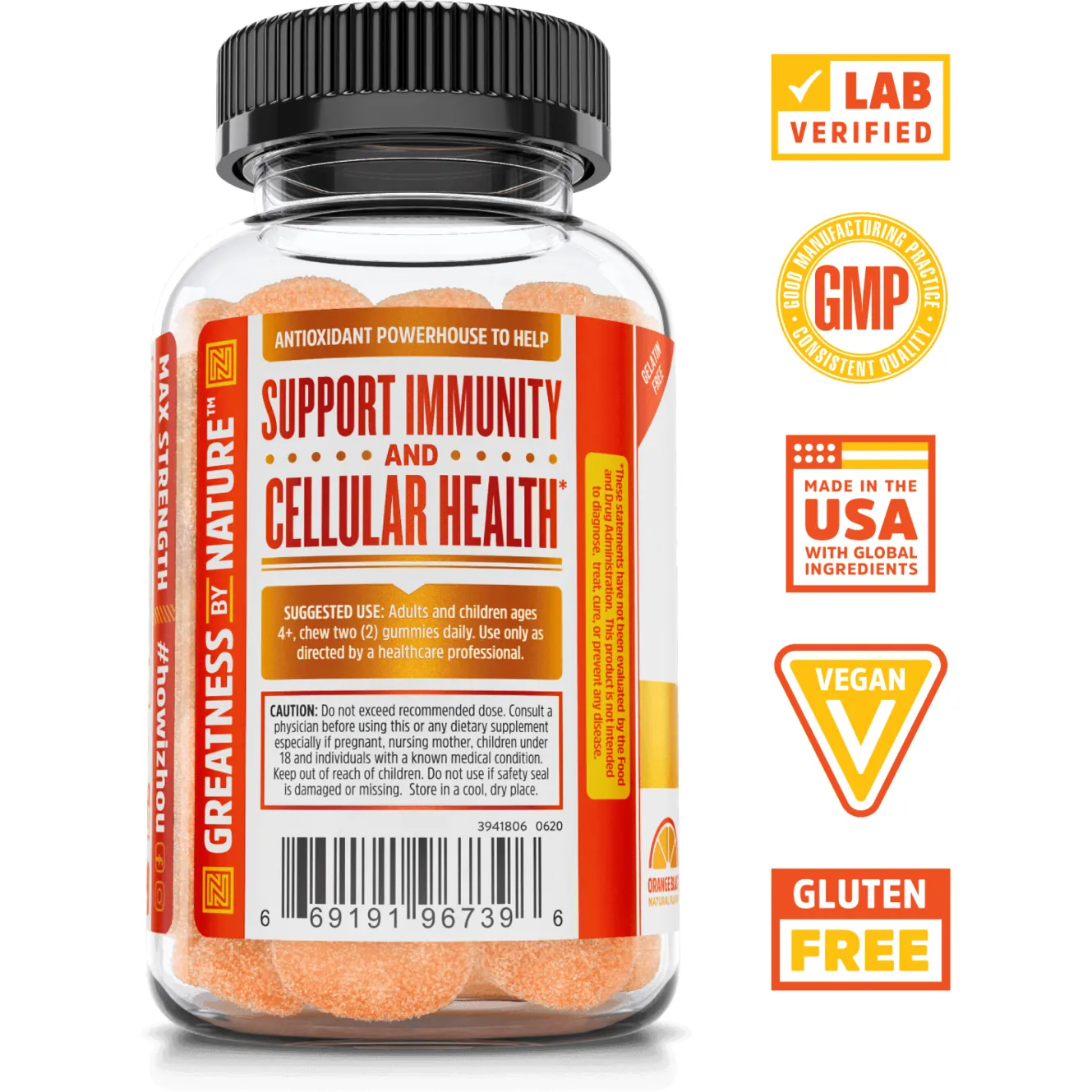 Vitamin C  Gummies 60 ct By ZHOU Nutrition