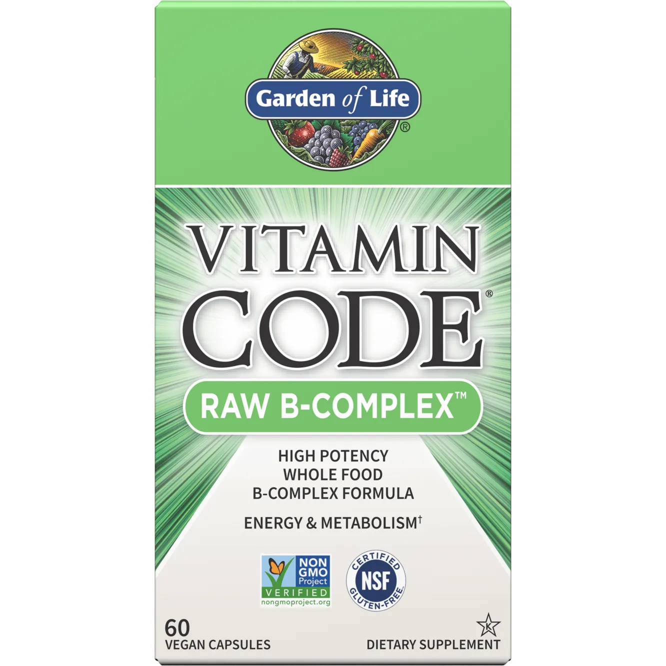 Vitamin Code Raw B-Complex 60 vcaps by Garden Of Life