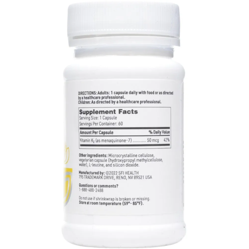 Vitamin K2 50 mcg 60 caps By Klaire Labs/SFI Health