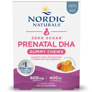 Zero Sugar Prenatal DHA 27 gummies by Nordic Naturals