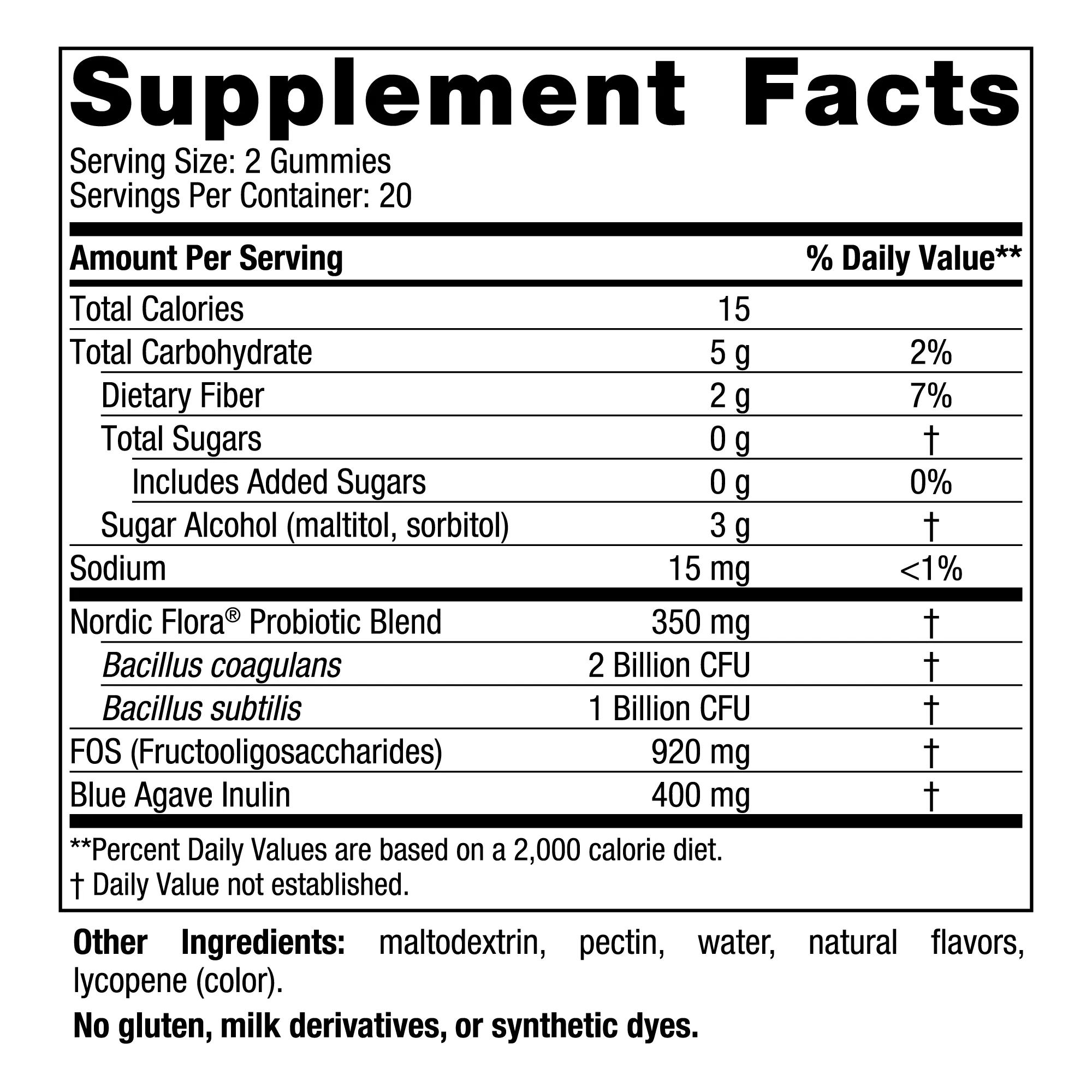 Zero Sugar Probiotic 40 gummies by Nordic Naturals